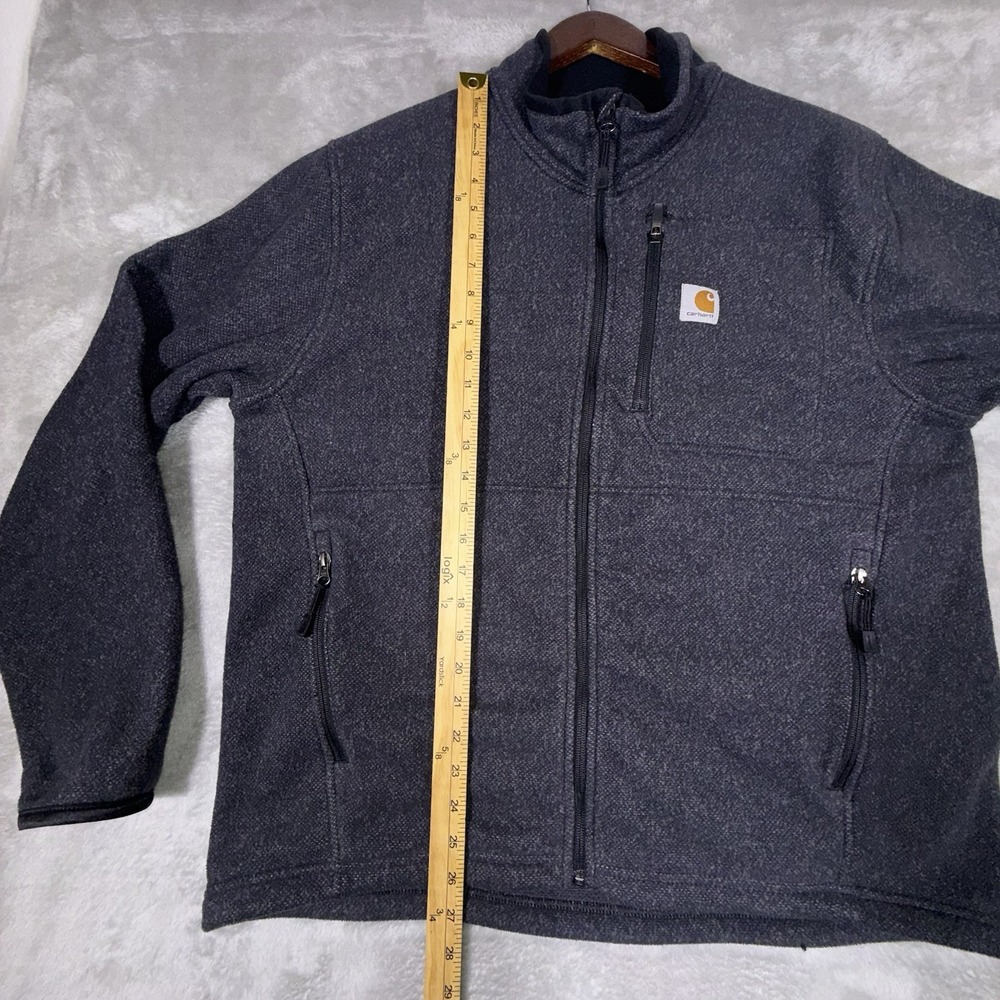 Carhartt Mens Full Zip Sweatshirt Jacket Size L work Polyester Knit - Picture 5 of 11
